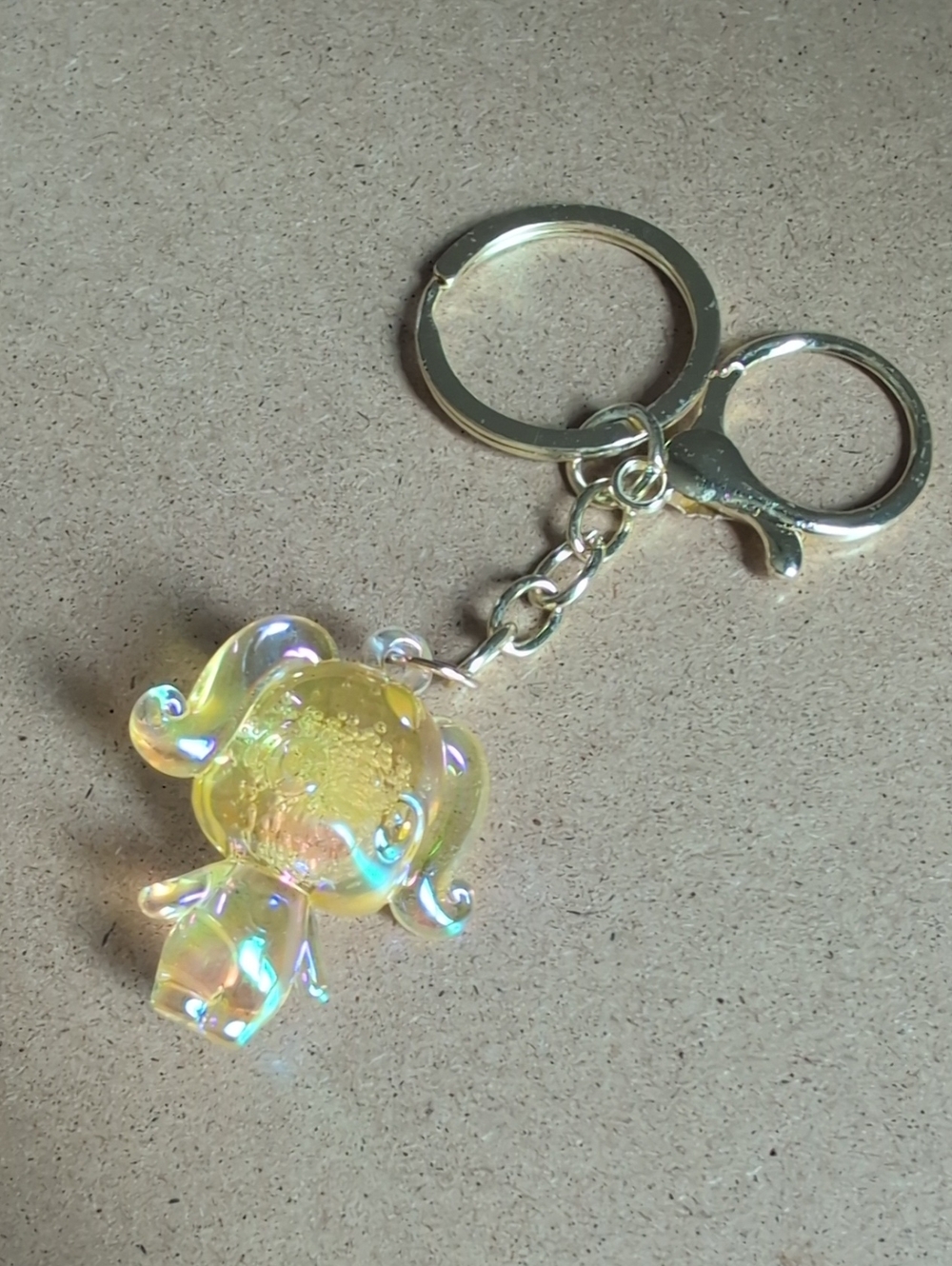 Iridescent Yellow Acrylic Girl  Doll Keychain Bag Charm